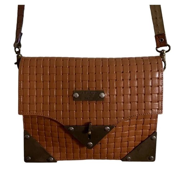 Armand De Paris Vintage Genuine Leather Luggage Style Purse Woven Bag Luxury - Picture 2 of 16